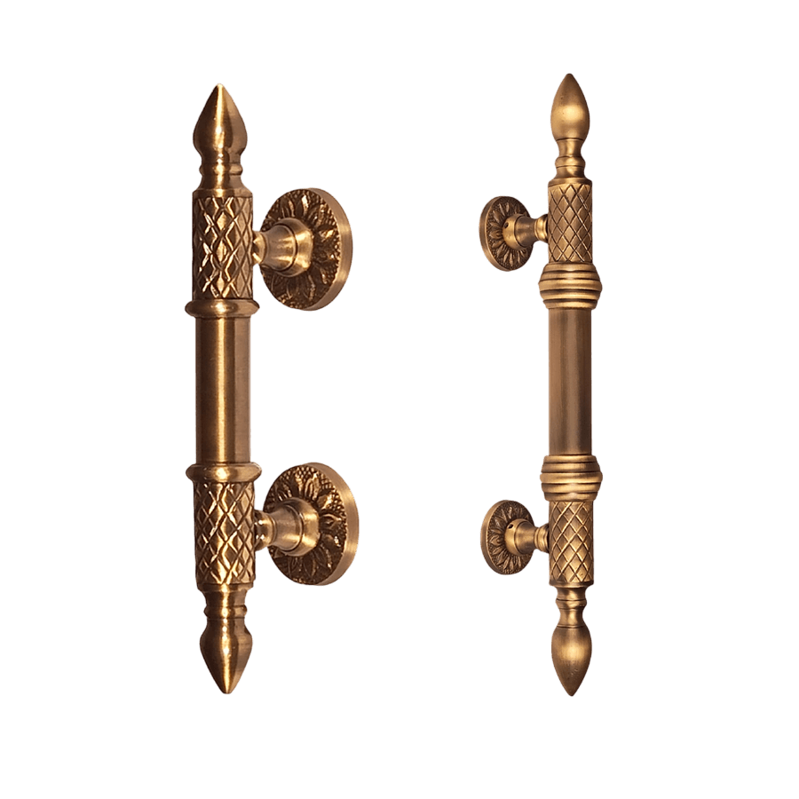 FANCY BRASS DOOR HANDLE (ANTIQUE)